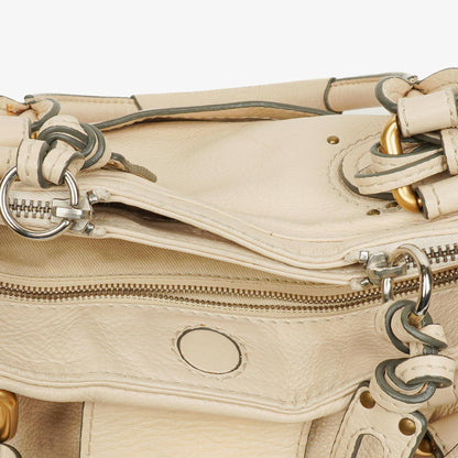 Chloe Paddington Satchel-Tasche aus elfenbeinfarbenem Kalbsleder