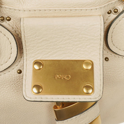 Chloe Paddington Satchel-Tasche aus elfenbeinfarbenem Kalbsleder