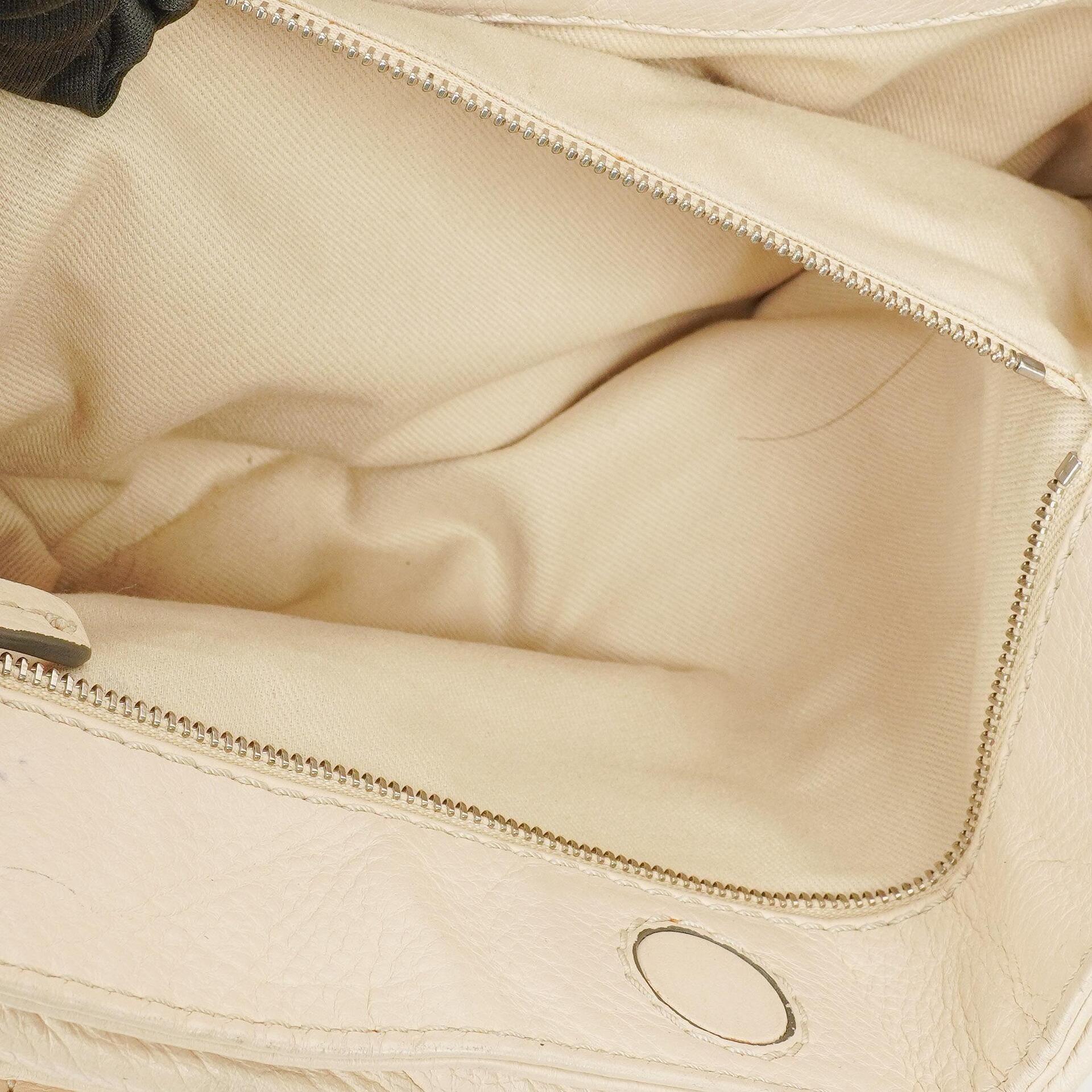 Chloe Paddington Satchel-Tasche aus elfenbeinfarbenem Kalbsleder