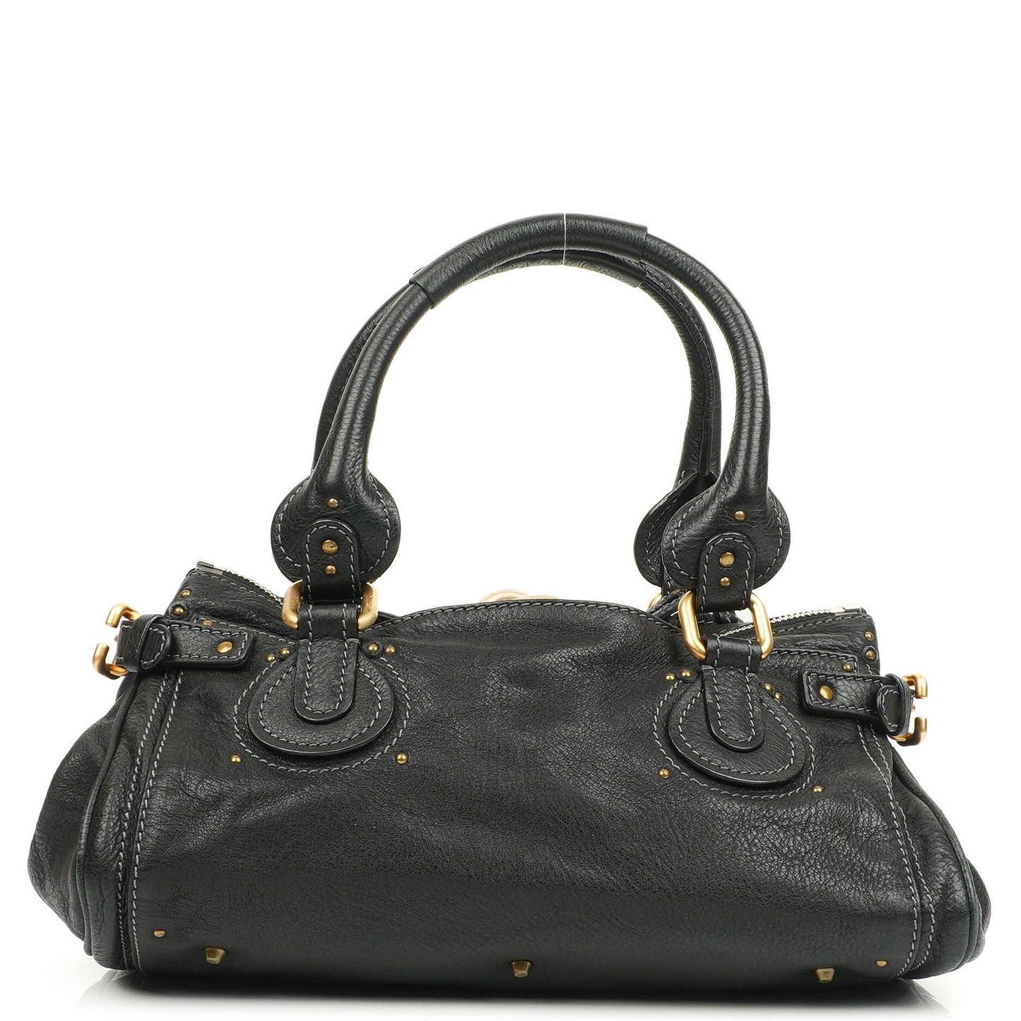 Chloe Paddington Satchel Tasche aus schwarzem Kalbsleder