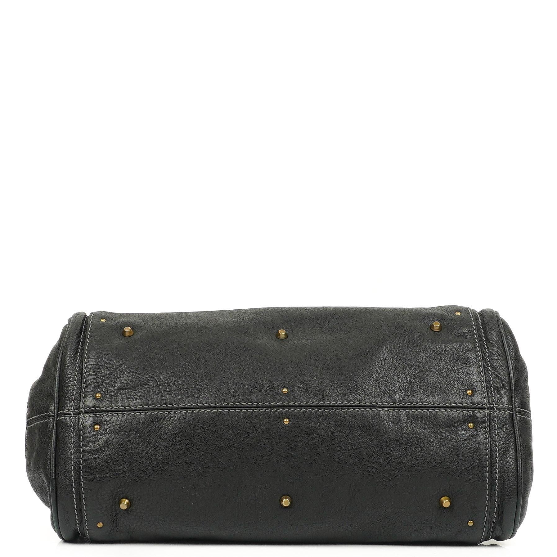 Chloe Paddington Satchel Tasche aus schwarzem Kalbsleder