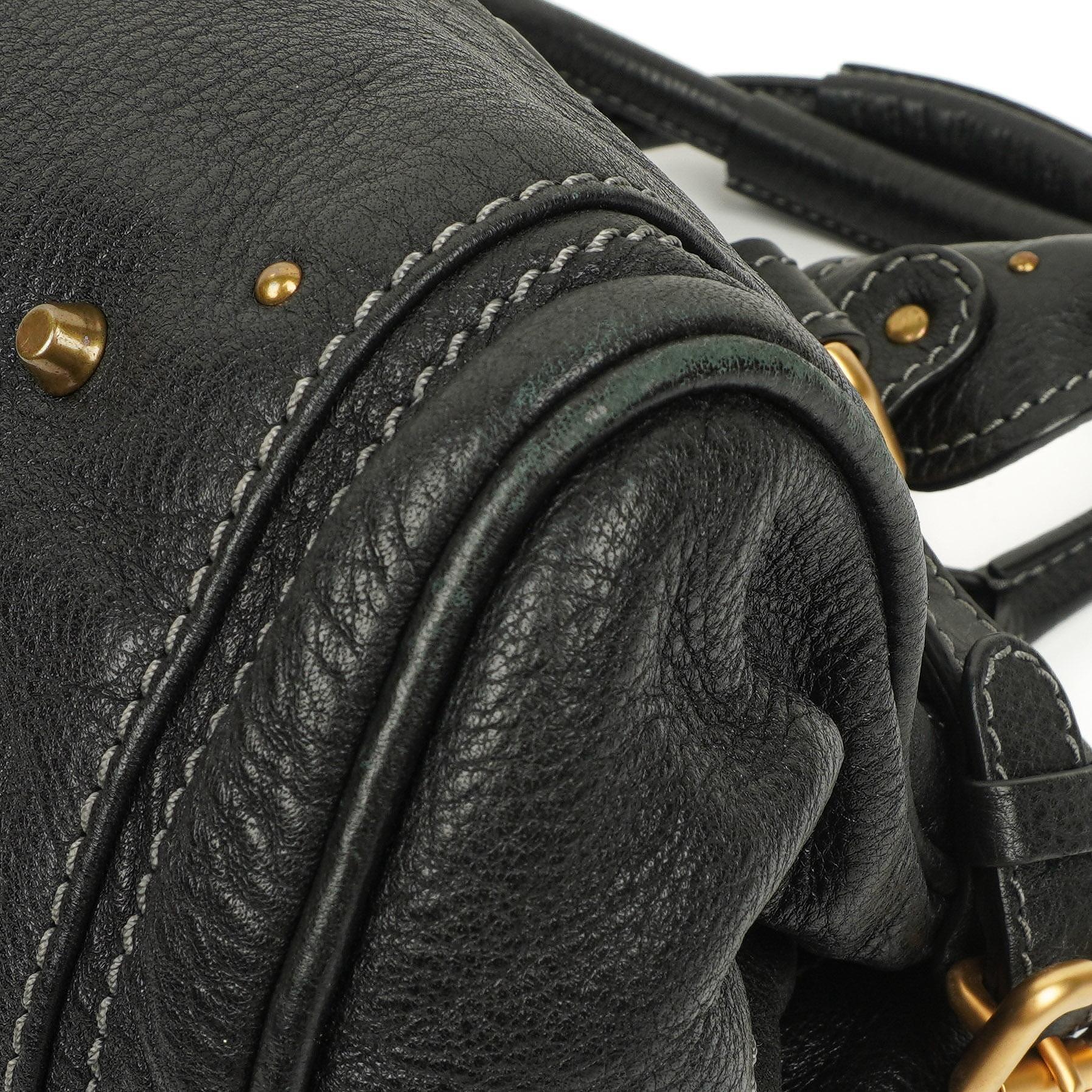 Chloe Paddington Satchel Tasche aus schwarzem Kalbsleder