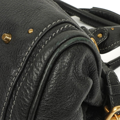 Chloe Paddington Satchel Tasche aus schwarzem Kalbsleder