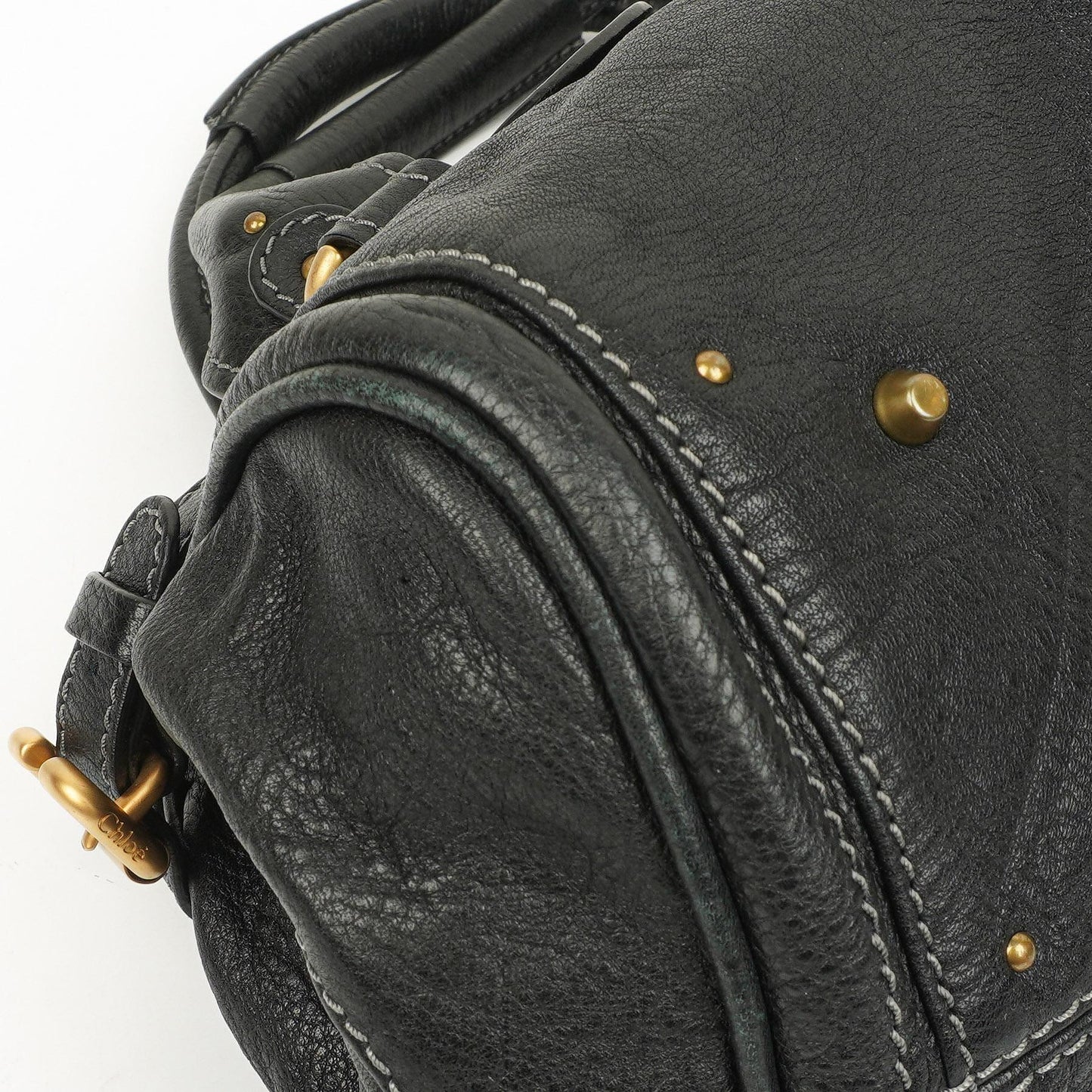 Chloe Paddington Satchel Tasche aus schwarzem Kalbsleder