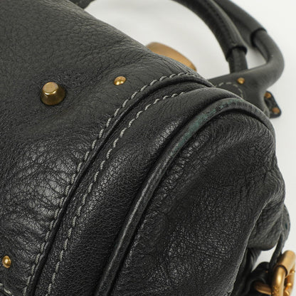Chloe Paddington Satchel Tasche aus schwarzem Kalbsleder