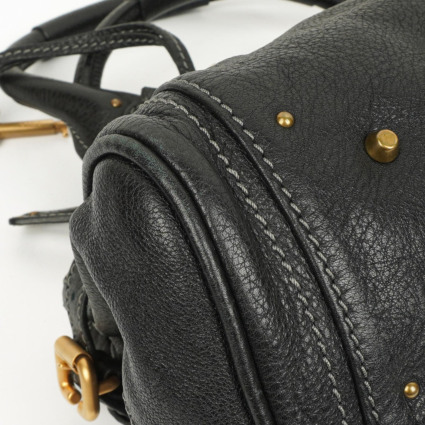 Chloe Paddington Satchel Tasche aus schwarzem Kalbsleder