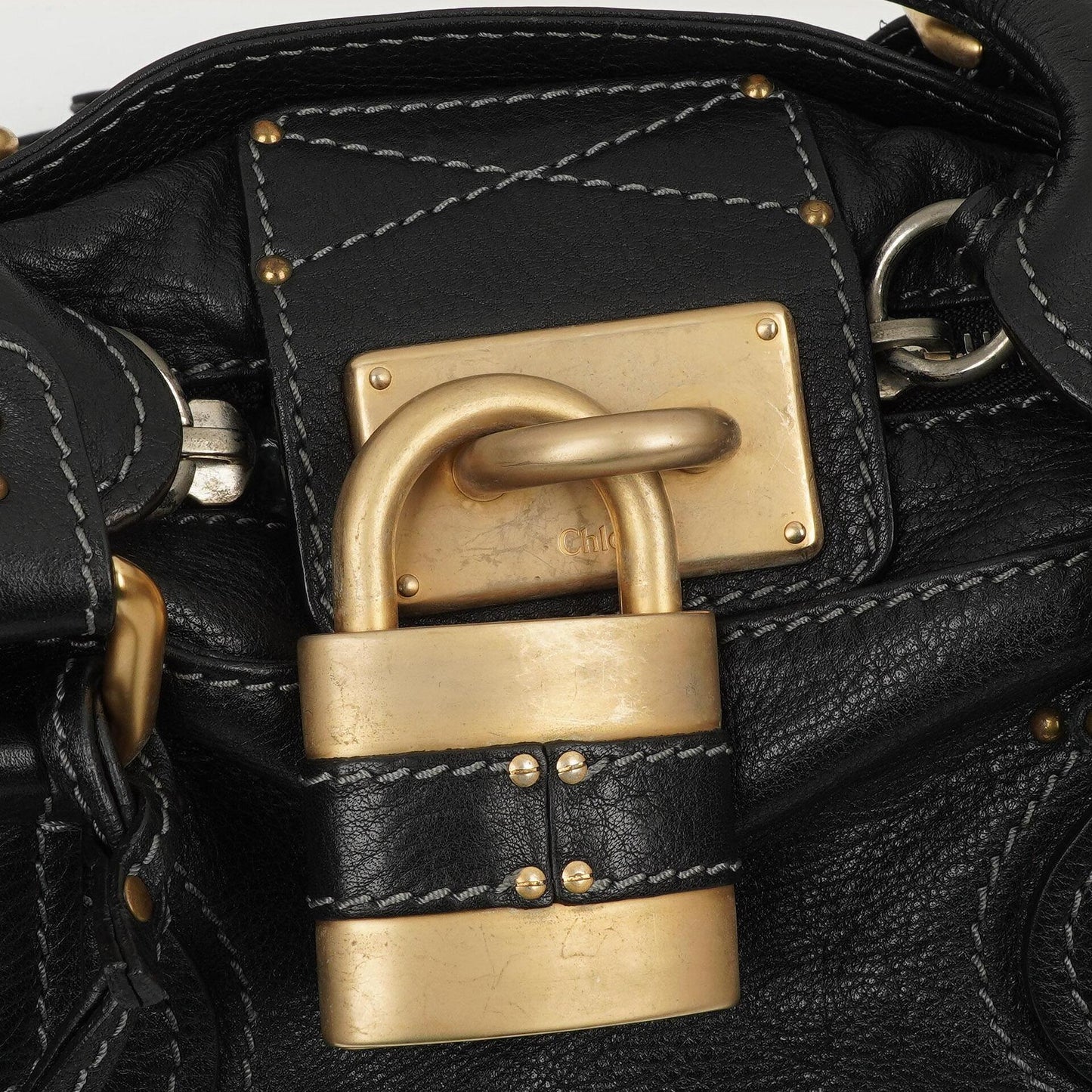 Chloe Paddington Satchel Tasche aus schwarzem Kalbsleder