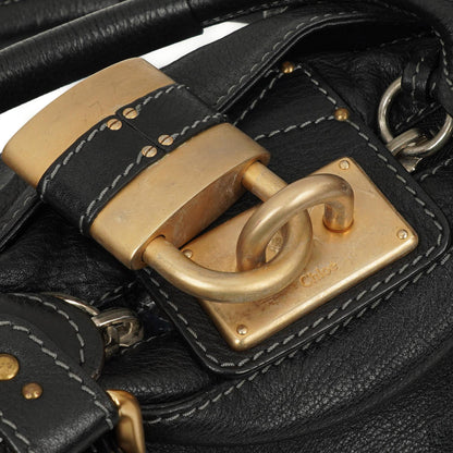 Chloe Paddington Satchel Tasche aus schwarzem Kalbsleder