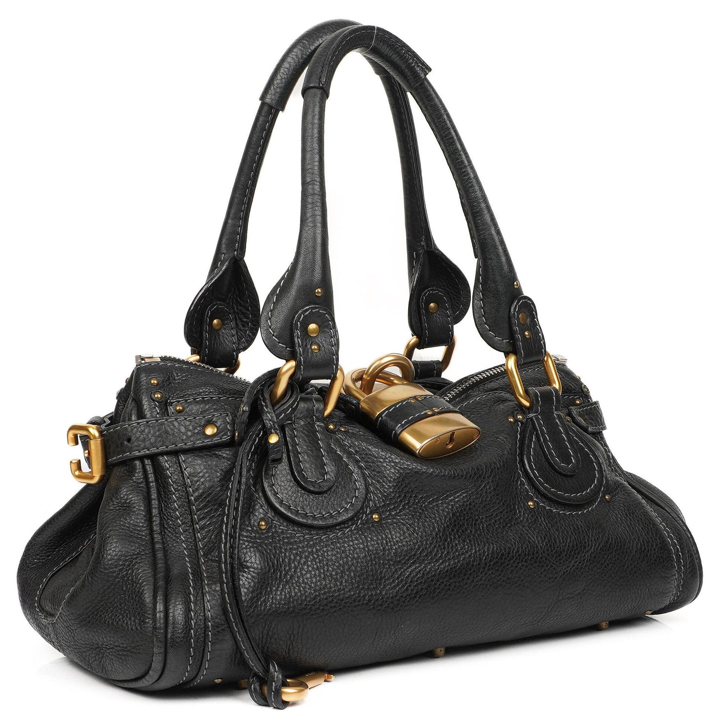 Chloe Paddington Kalbsleder Satchel Tasche Schwarz