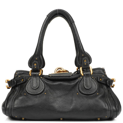 Chloe Paddington Kalbsleder Satchel Tasche Schwarz