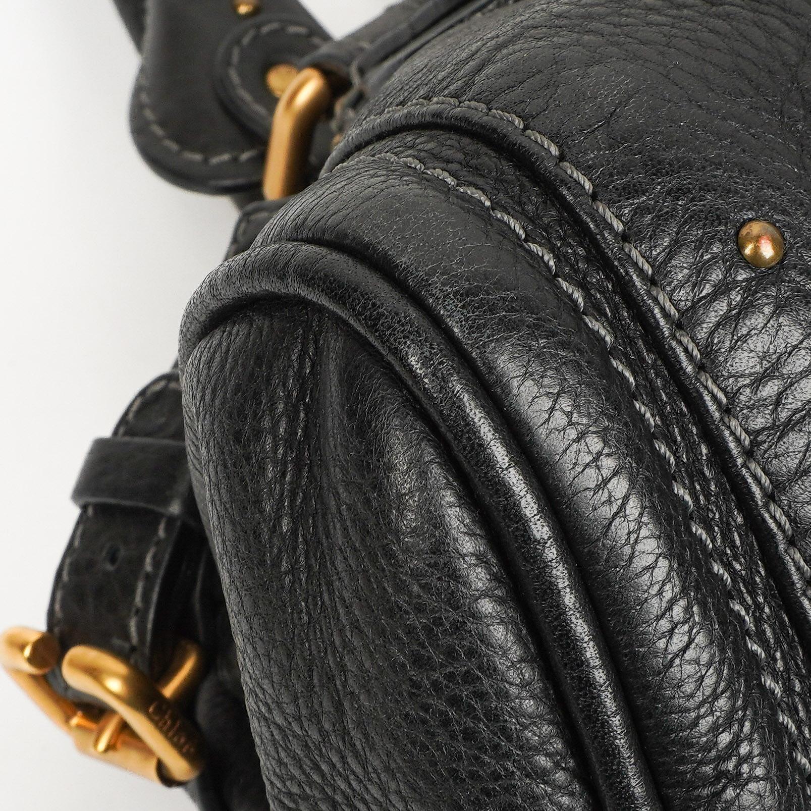 Chloe Paddington Kalbsleder Satchel Tasche Schwarz