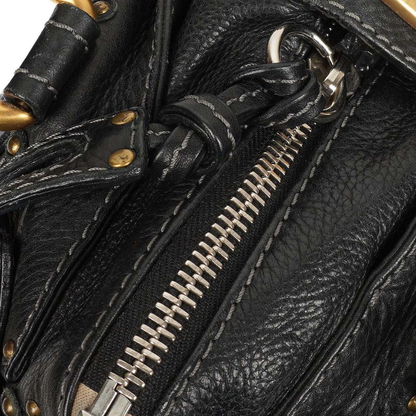 Chloe Paddington Kalbsleder Satchel Tasche Schwarz