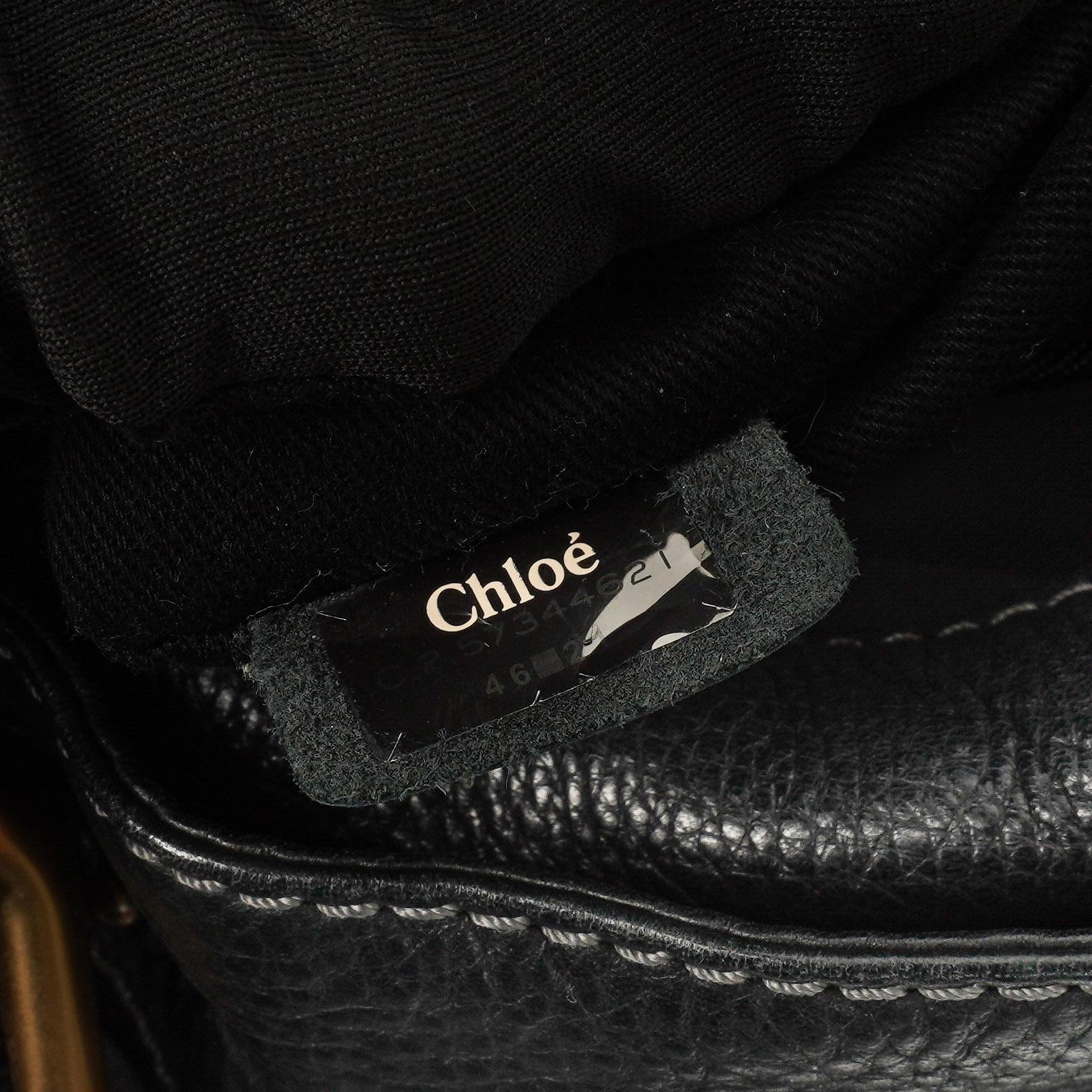 Chloe Paddington Kalbsleder Satchel Tasche Schwarz