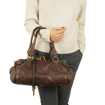 Chloe Paddington Kalbsleder Satchel Tasche Braun