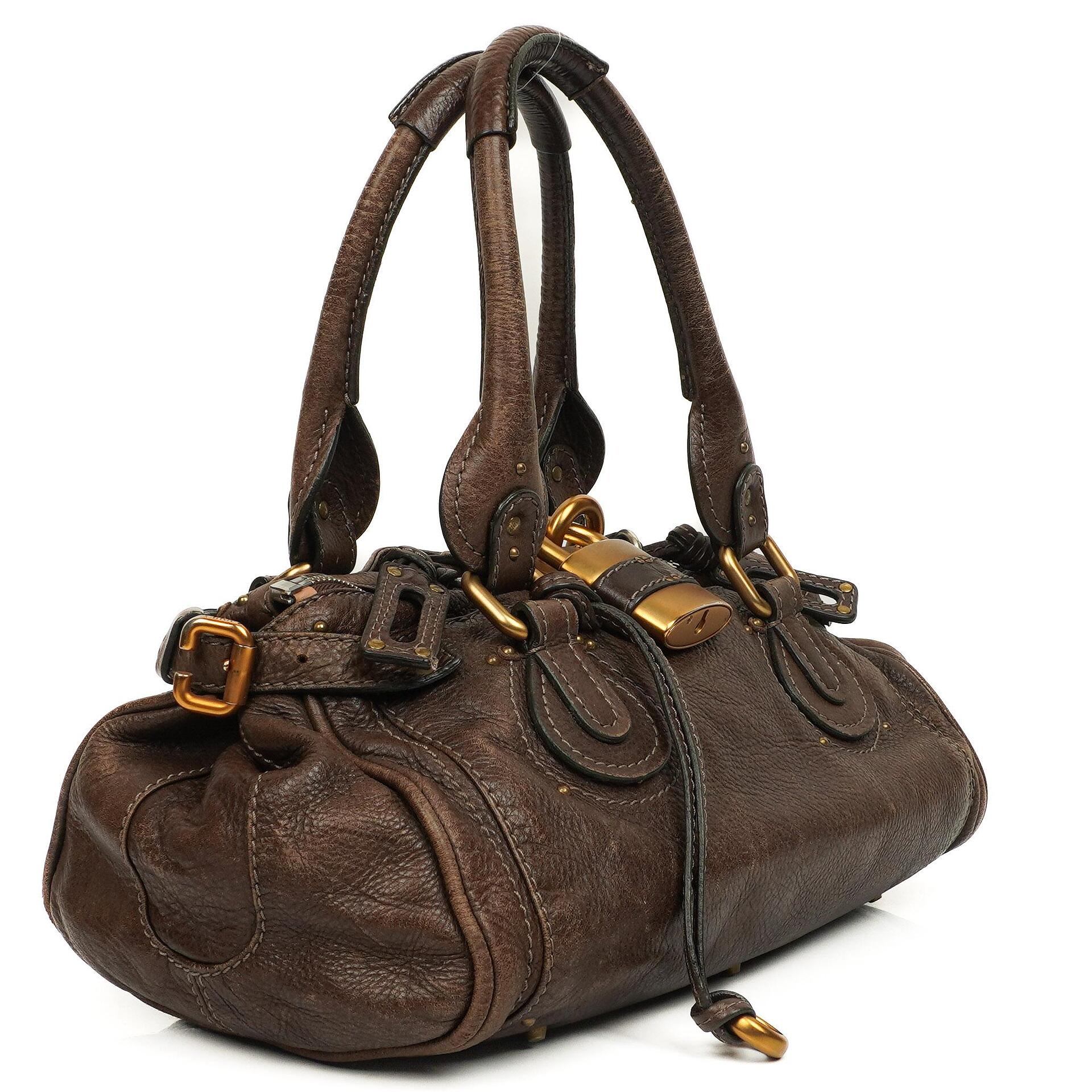Chloe Paddington Kalbsleder Satchel Tasche Braun
