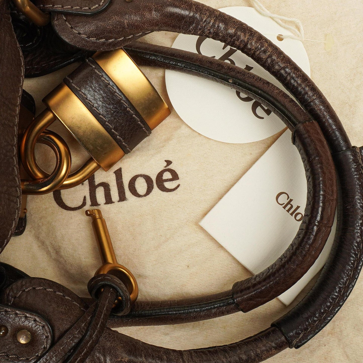 Chloe Paddington Kalbsleder Satchel Tasche Braun