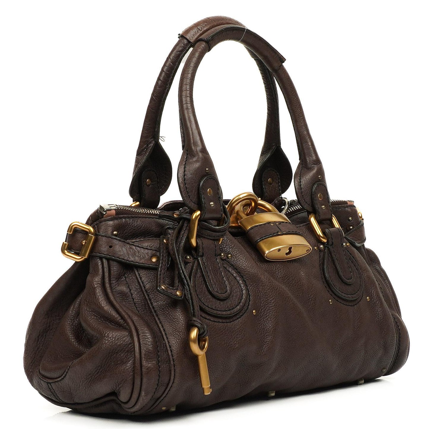 Chloe Paddington Kalbsleder Satchel Tasche Dunkelbraun