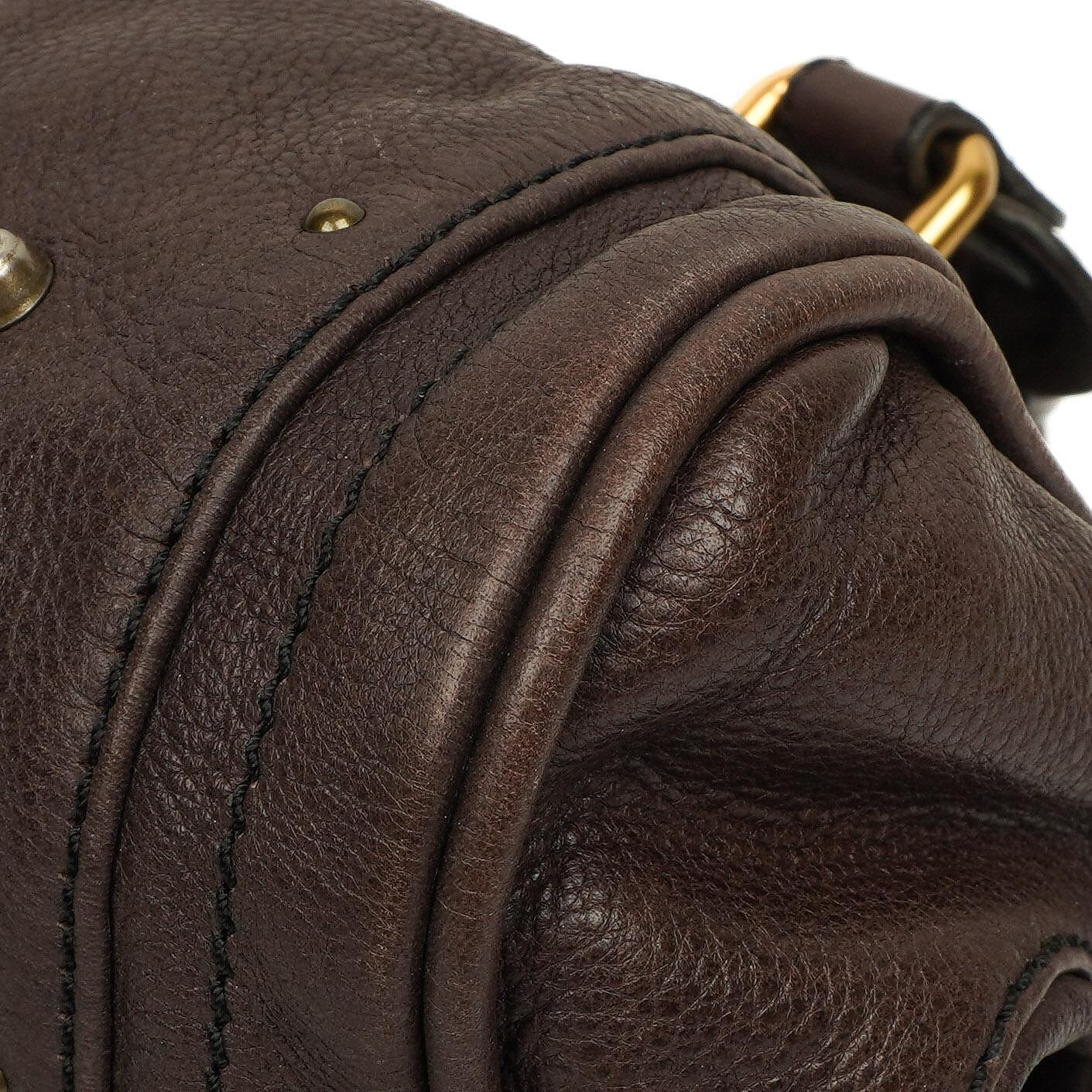 Chloe Paddington Kalbsleder Satchel Tasche Dunkelbraun