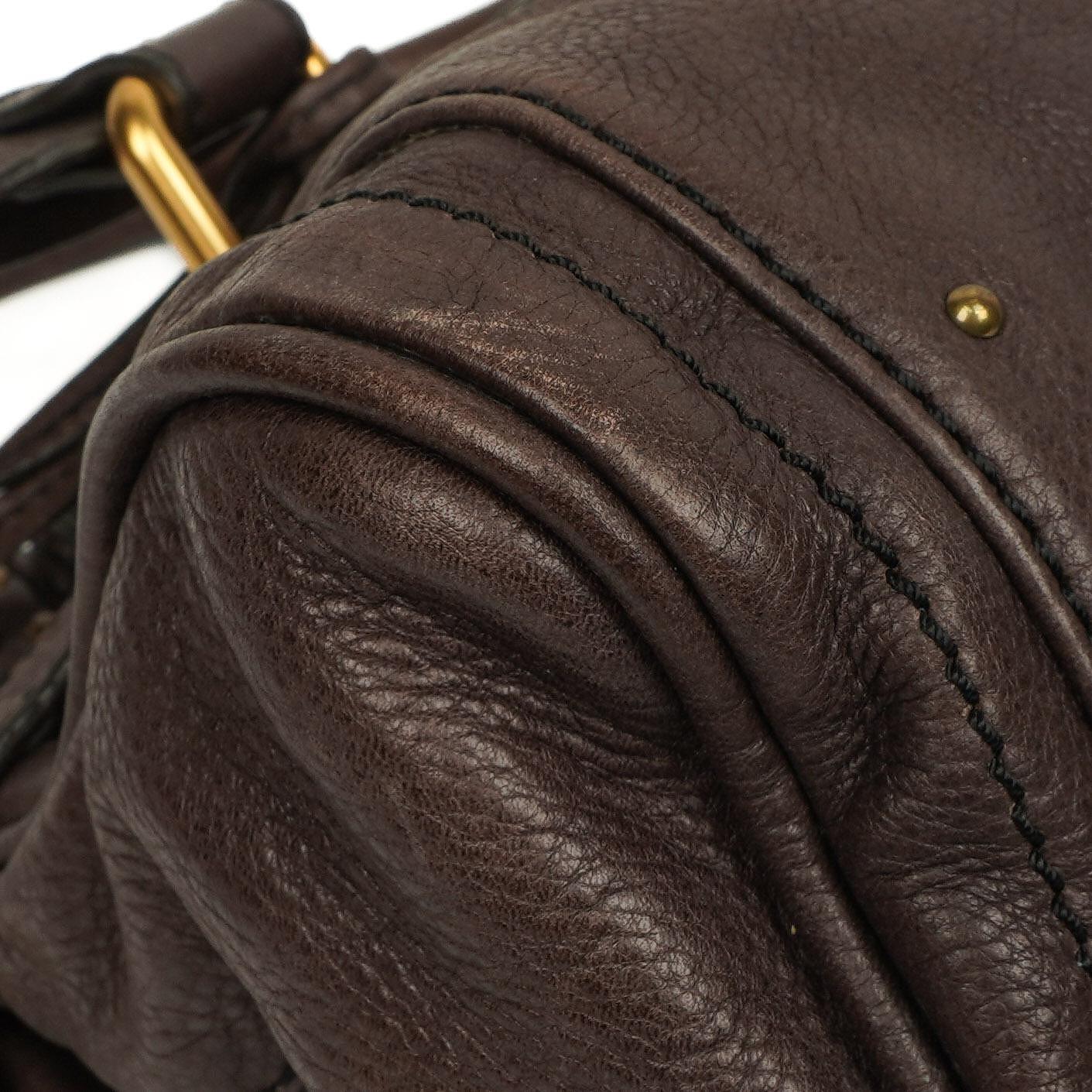 Chloe Paddington Kalbsleder Satchel Tasche Dunkelbraun