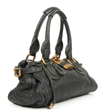 Chloe Paddington Satchel Tasche aus grauem Kalbsleder
