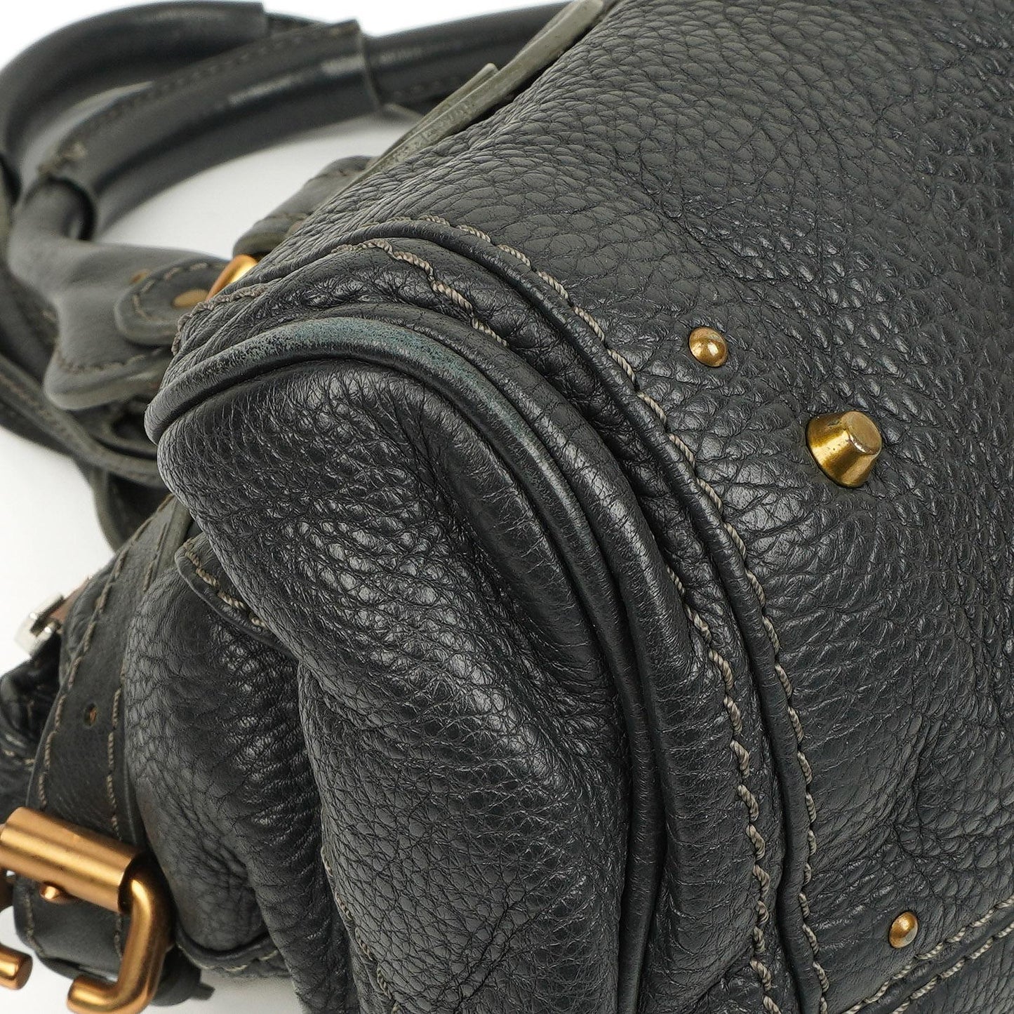Chloe Paddington Satchel Tasche aus grauem Kalbsleder