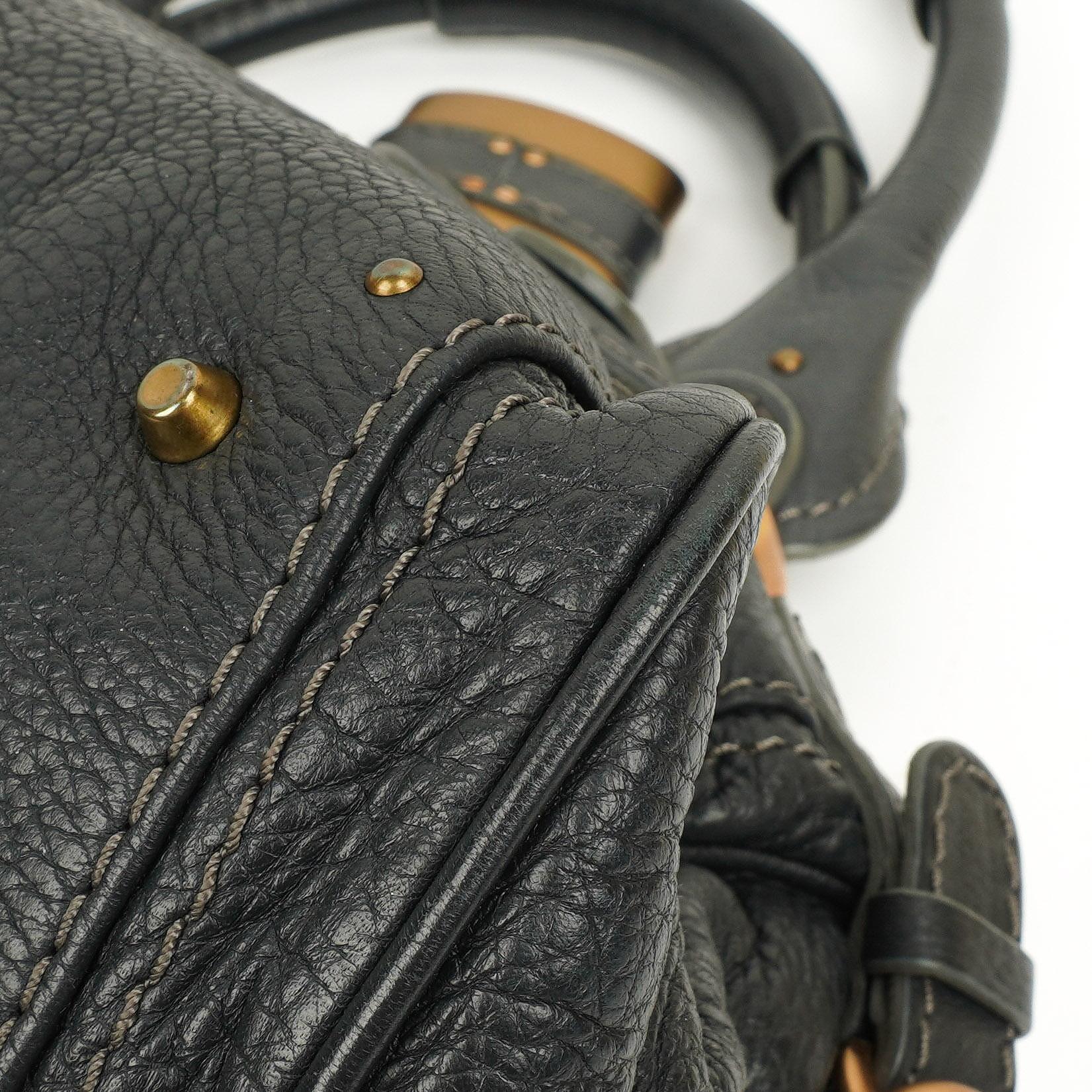 Chloe Paddington Satchel Tasche aus grauem Kalbsleder
