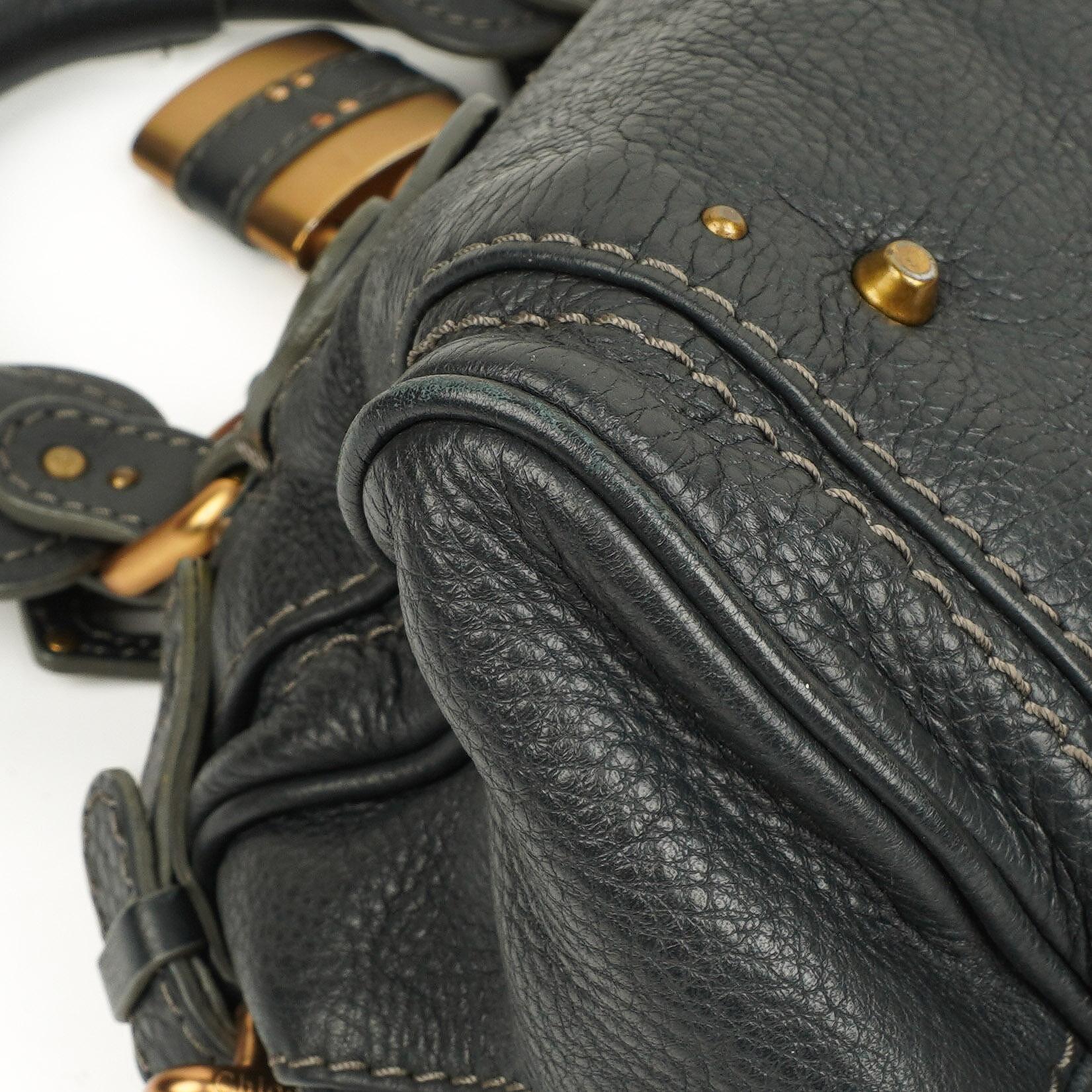 Chloe Paddington Satchel Tasche aus grauem Kalbsleder