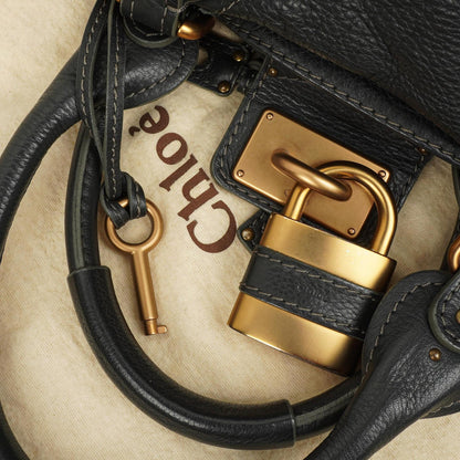 Chloe Paddington Satchel Tasche aus grauem Kalbsleder