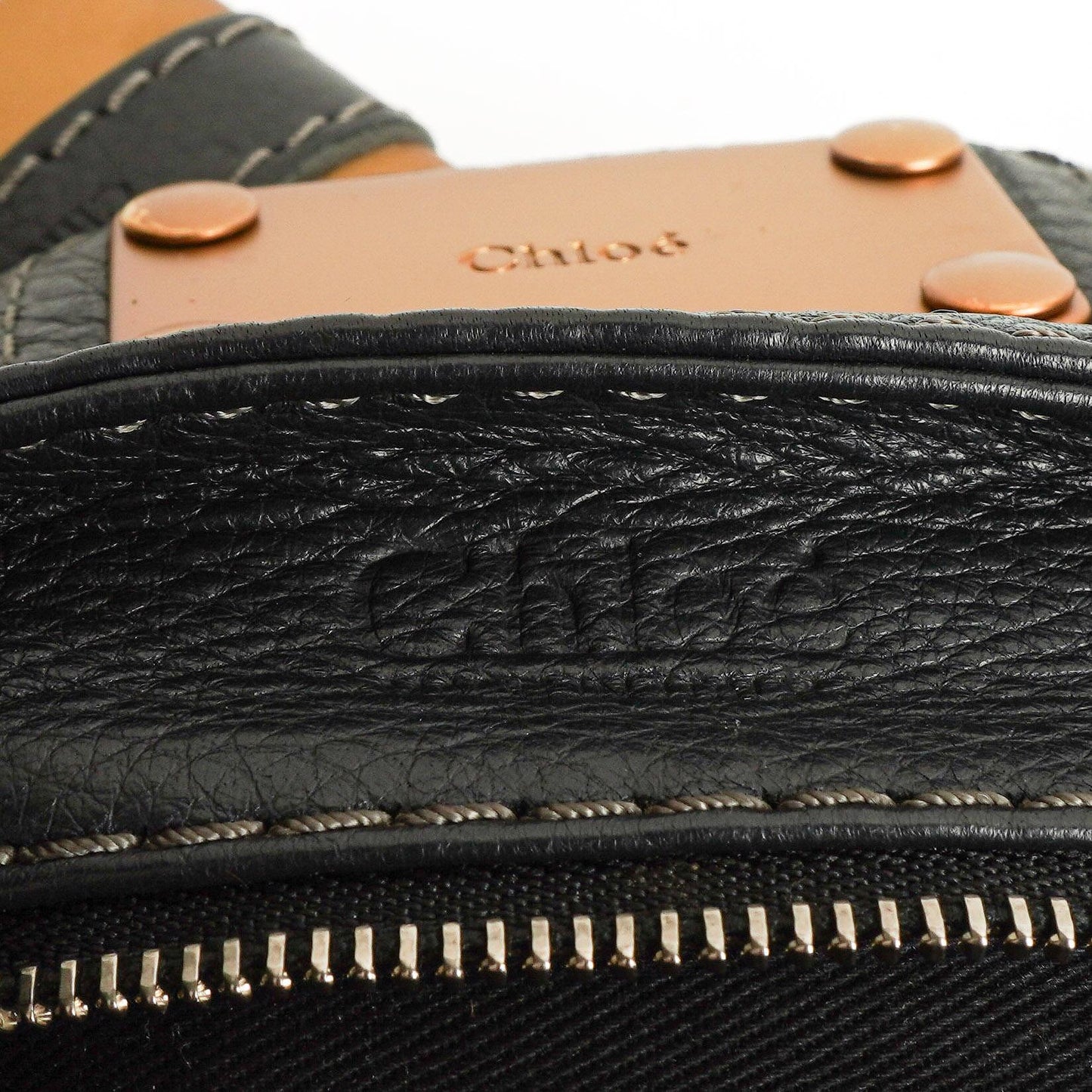 Chloe Paddington Satchel Tasche aus grauem Kalbsleder