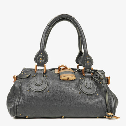 Chloe Paddington Satchel Tasche aus grauem Kalbsleder