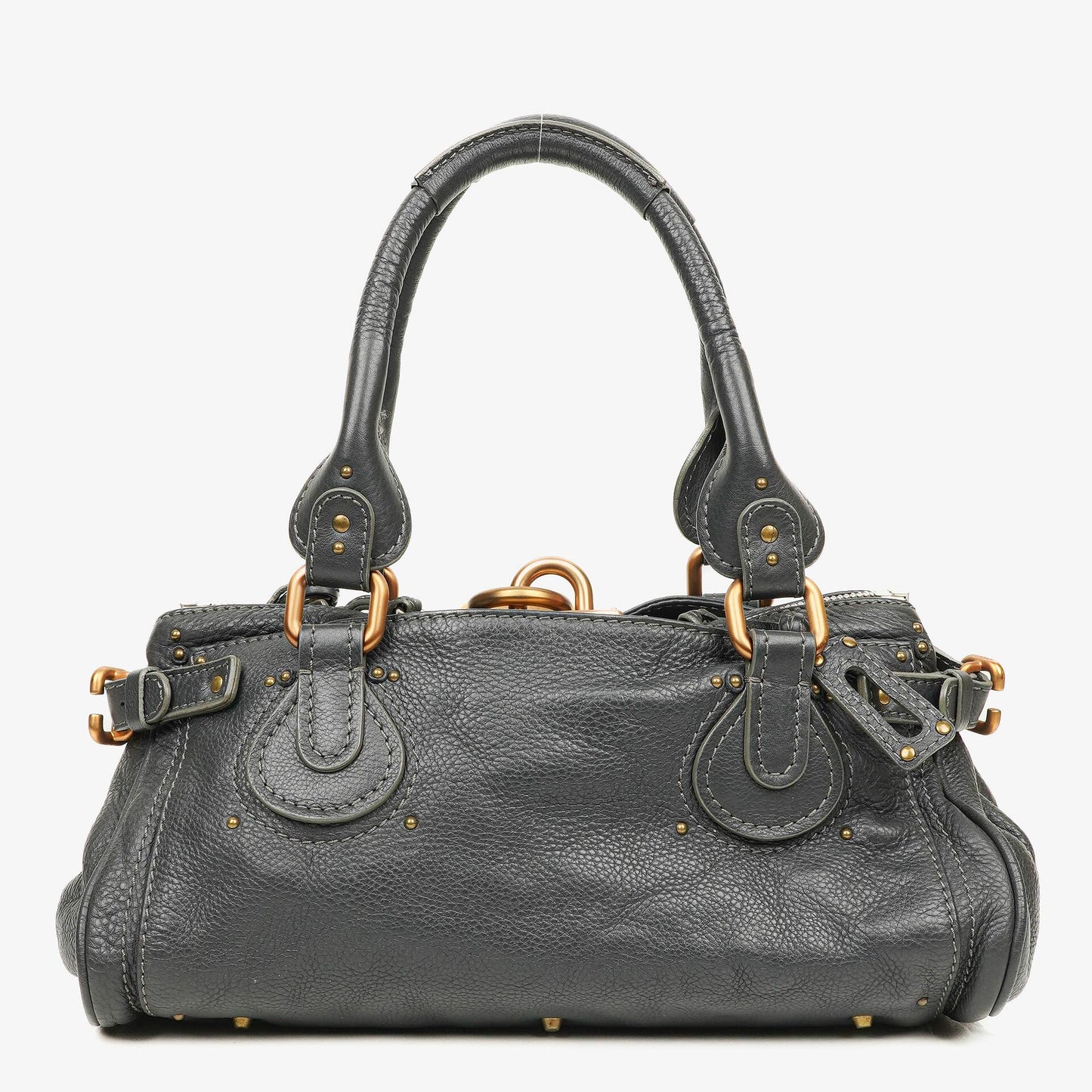 Chloe Paddington Satchel Tasche aus grauem Kalbsleder
