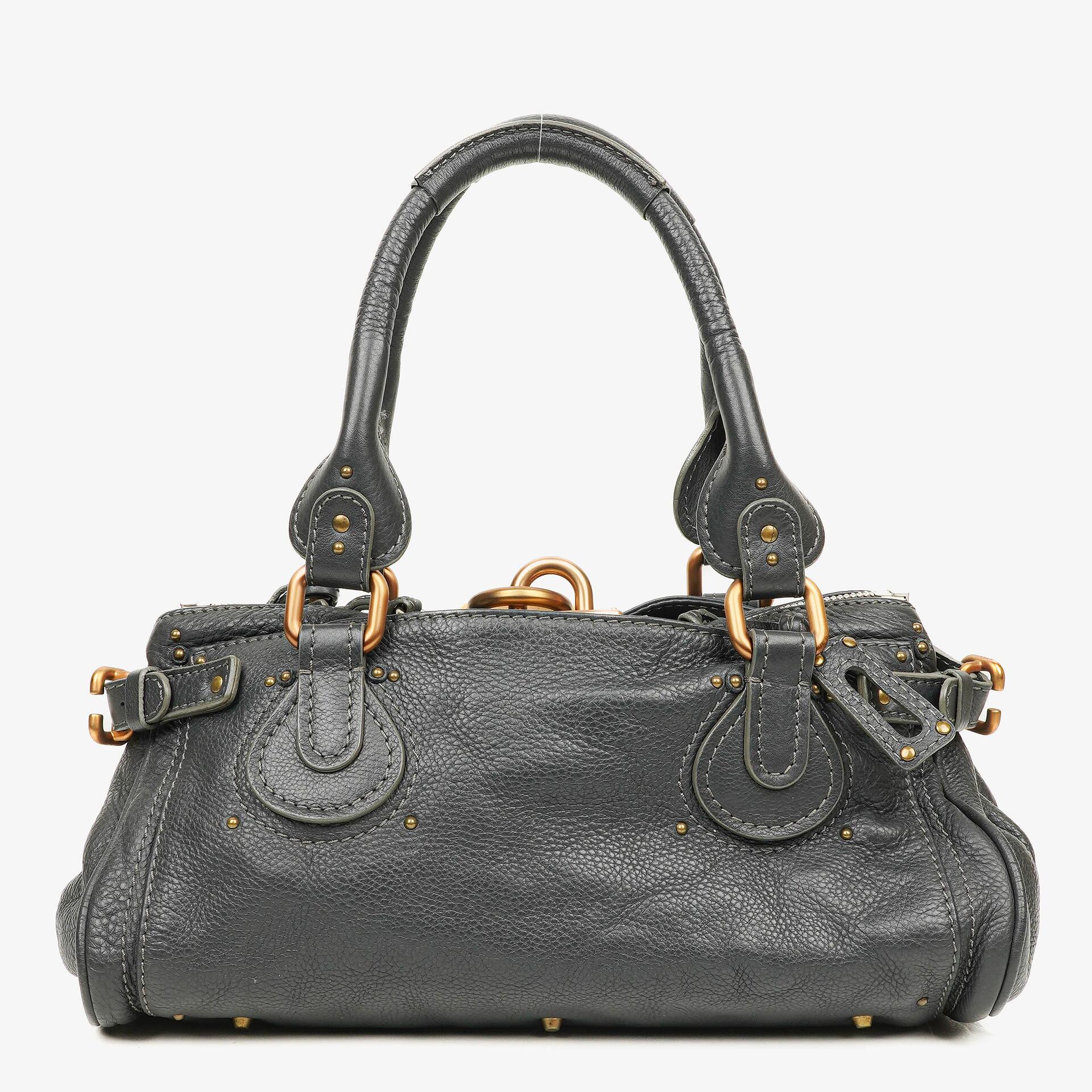 Chloe Paddington Satchel Tasche aus grauem Kalbsleder