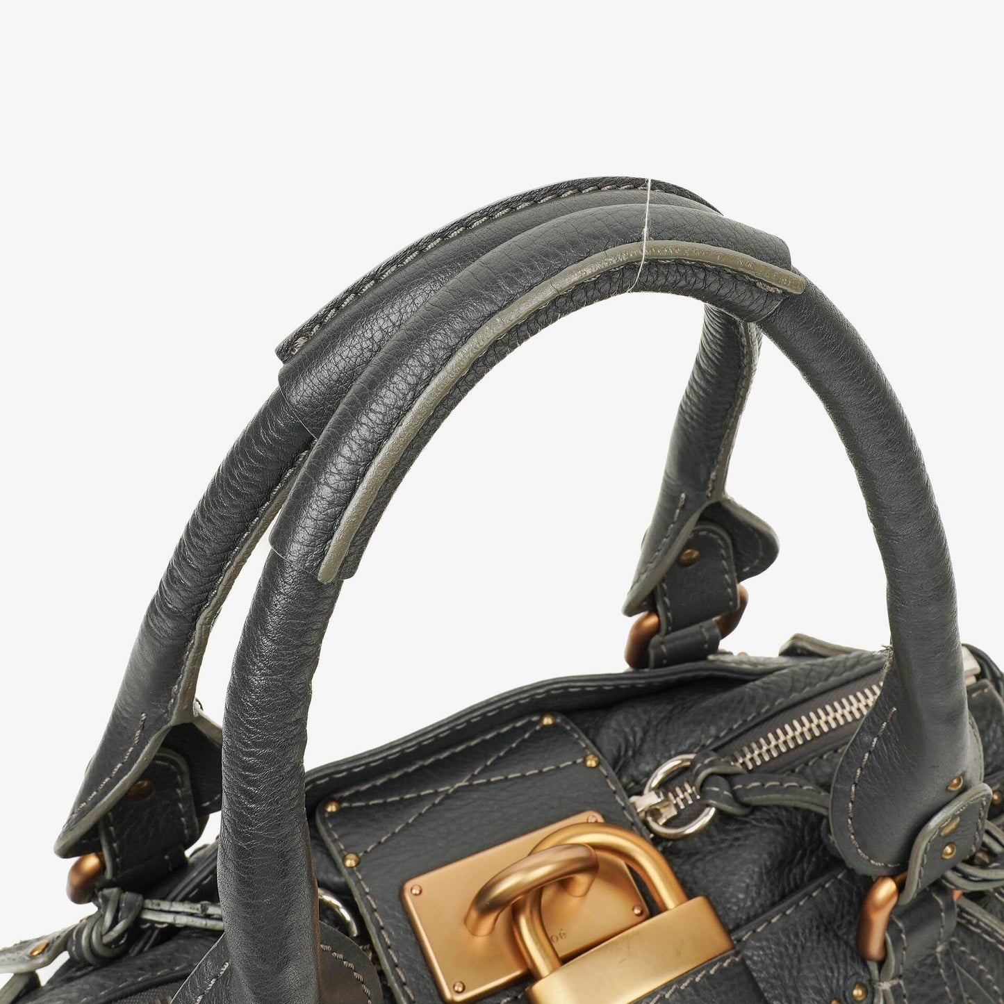 Chloe Paddington Satchel Tasche aus grauem Kalbsleder