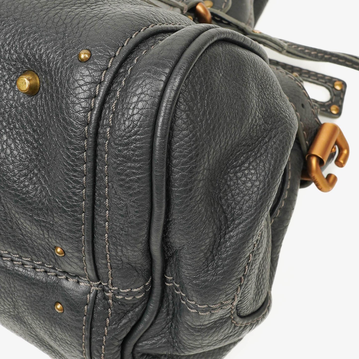 Chloe Paddington Satchel Tasche aus grauem Kalbsleder