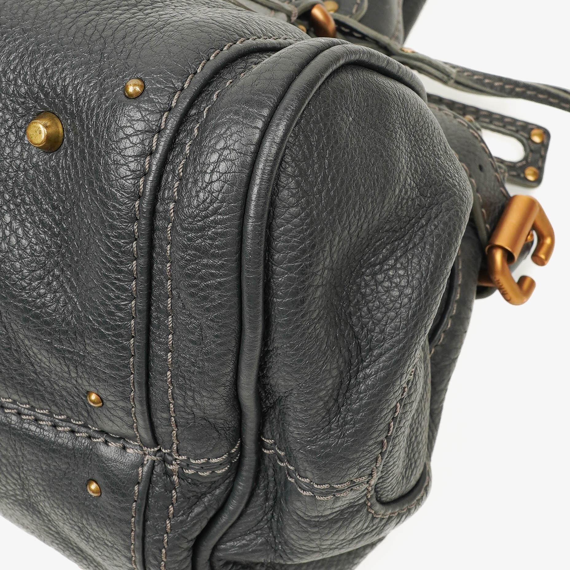 Chloe Paddington Satchel Tasche aus grauem Kalbsleder