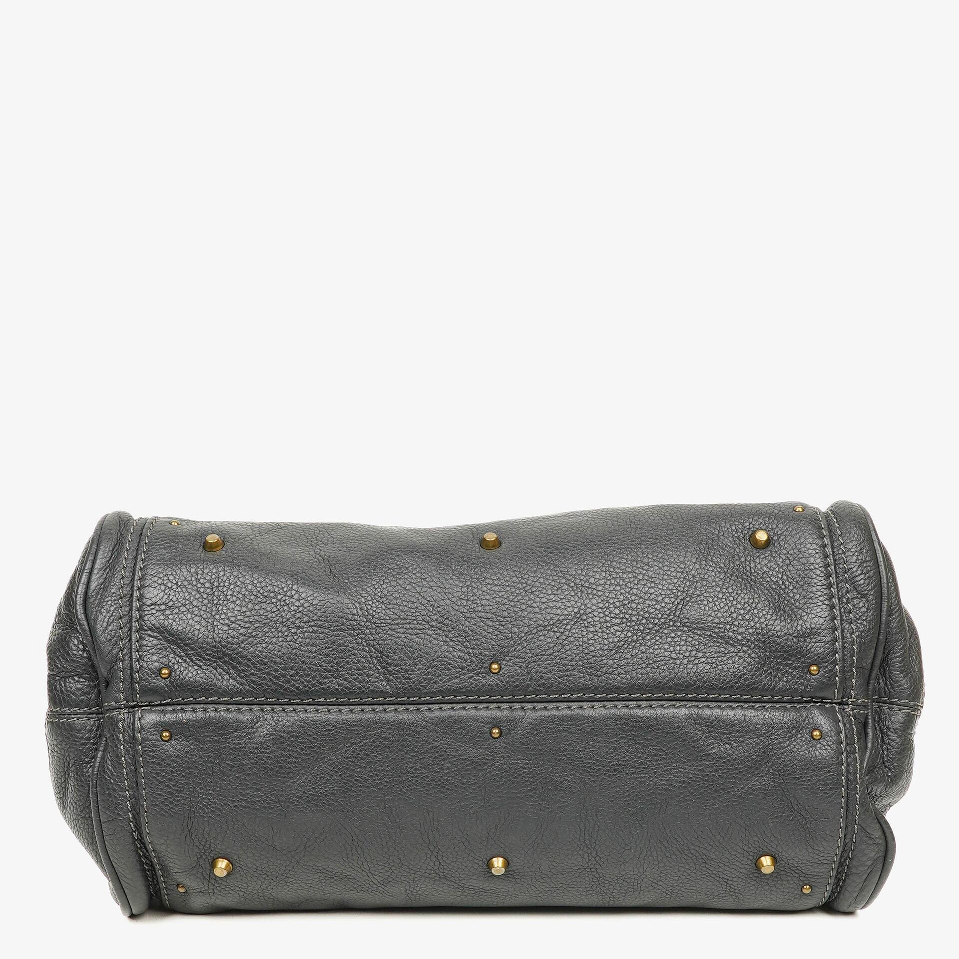 Chloe Paddington Satchel Tasche aus grauem Kalbsleder