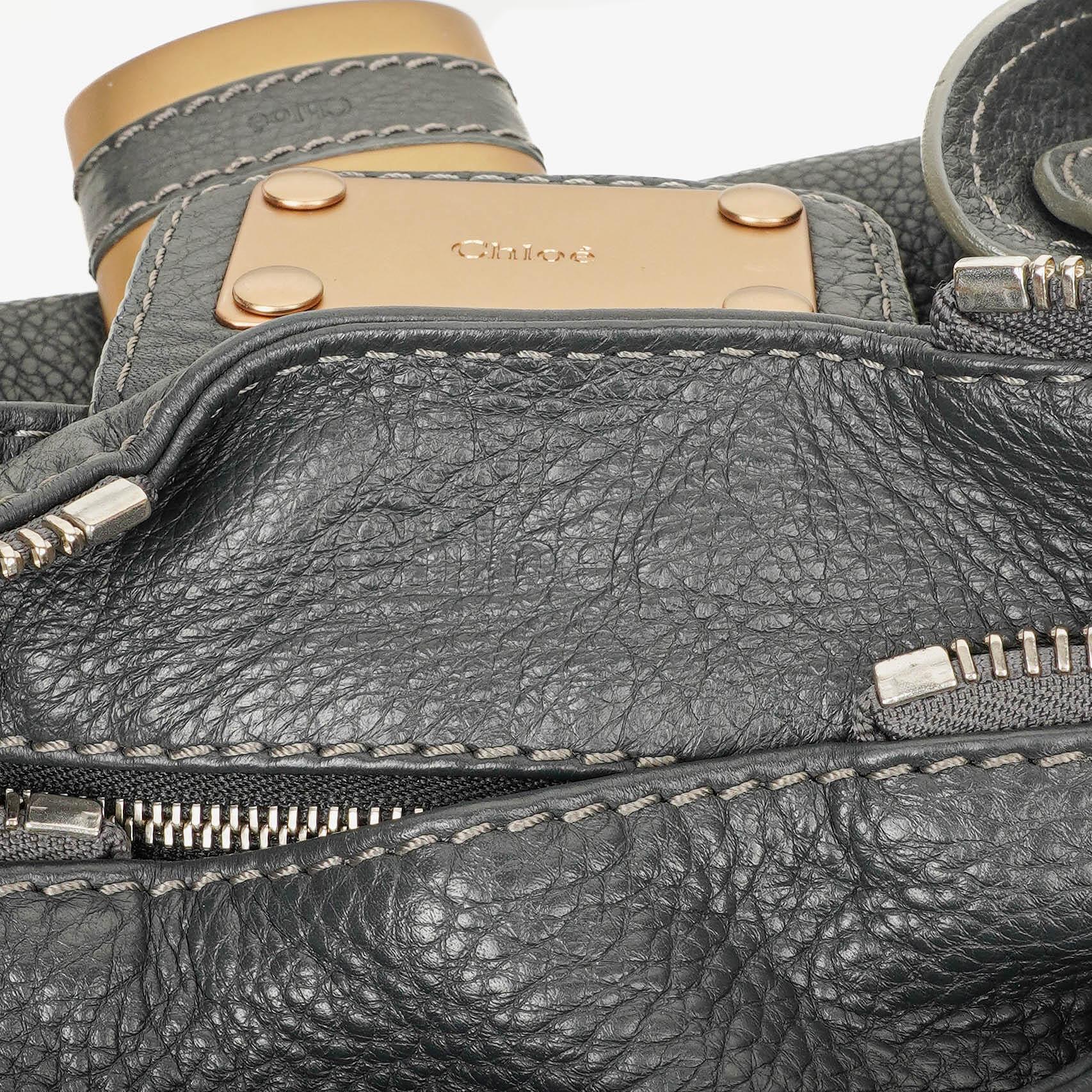 Chloe Paddington Satchel Tasche aus grauem Kalbsleder