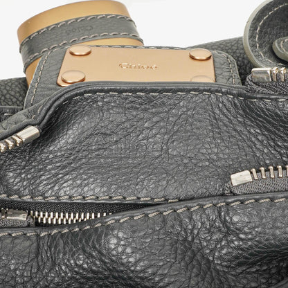 Chloe Paddington Satchel Tasche aus grauem Kalbsleder