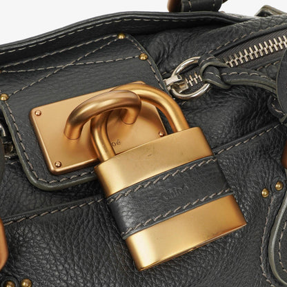 Chloe Paddington Satchel Tasche aus grauem Kalbsleder