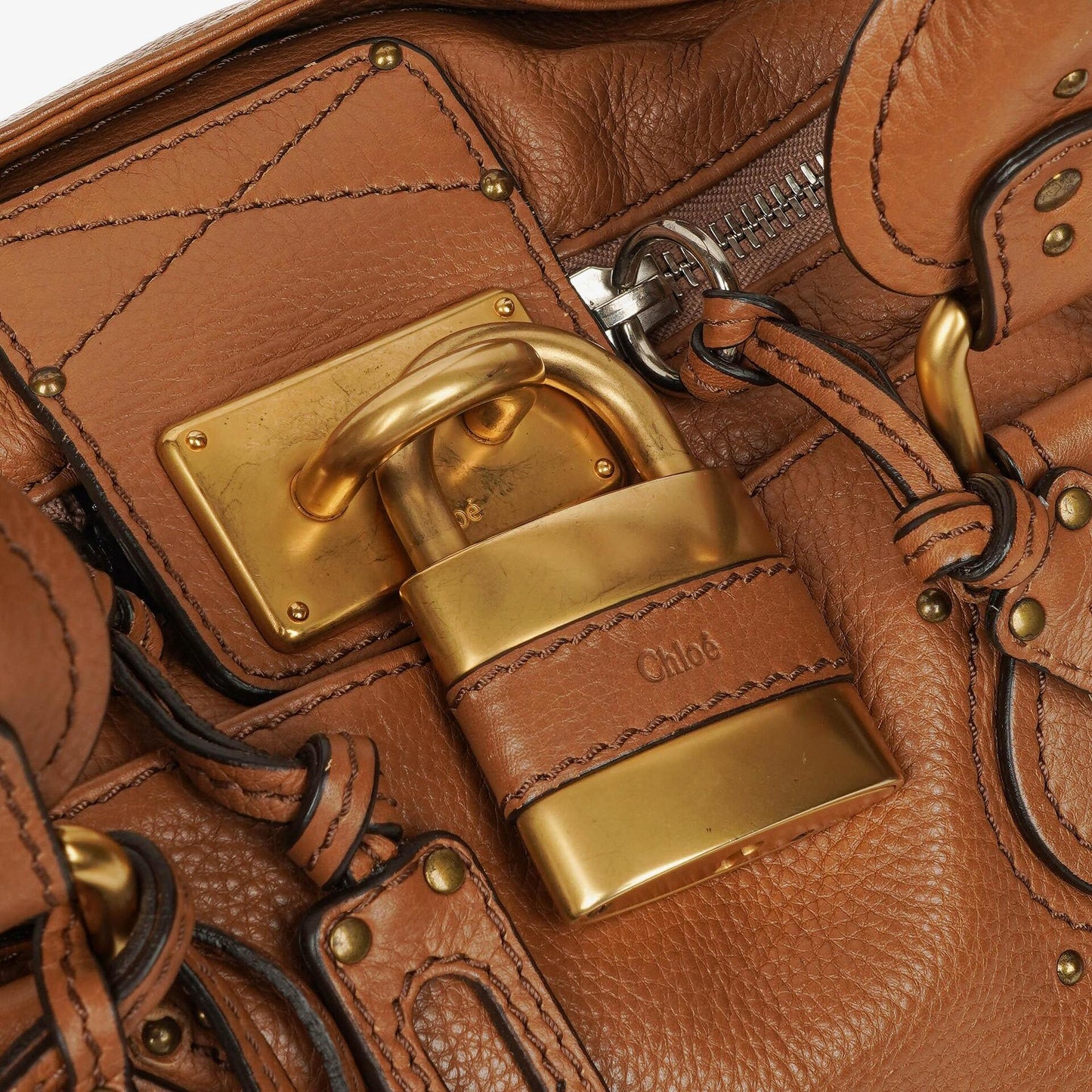 Chloé Paddington Satchel Tasche aus Kalbsleder in Havana