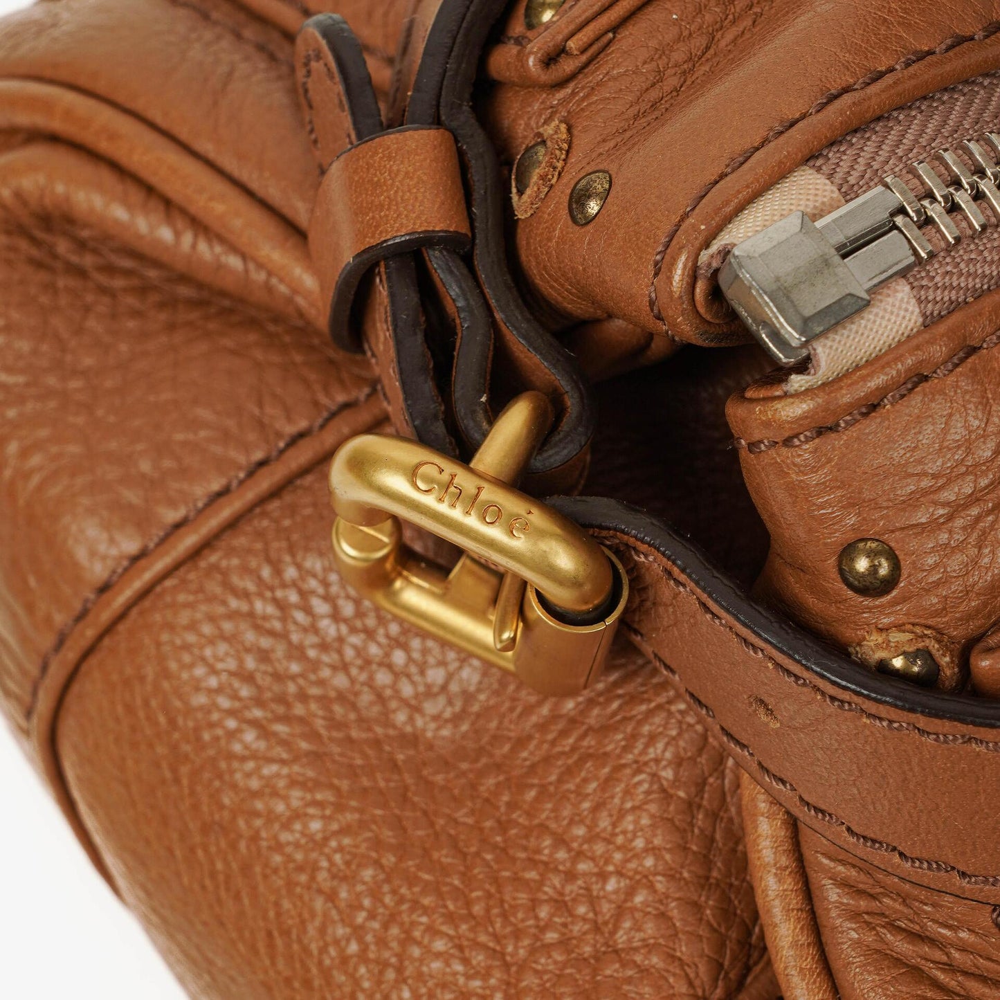 Chloé Paddington Satchel Tasche aus Kalbsleder in Havana