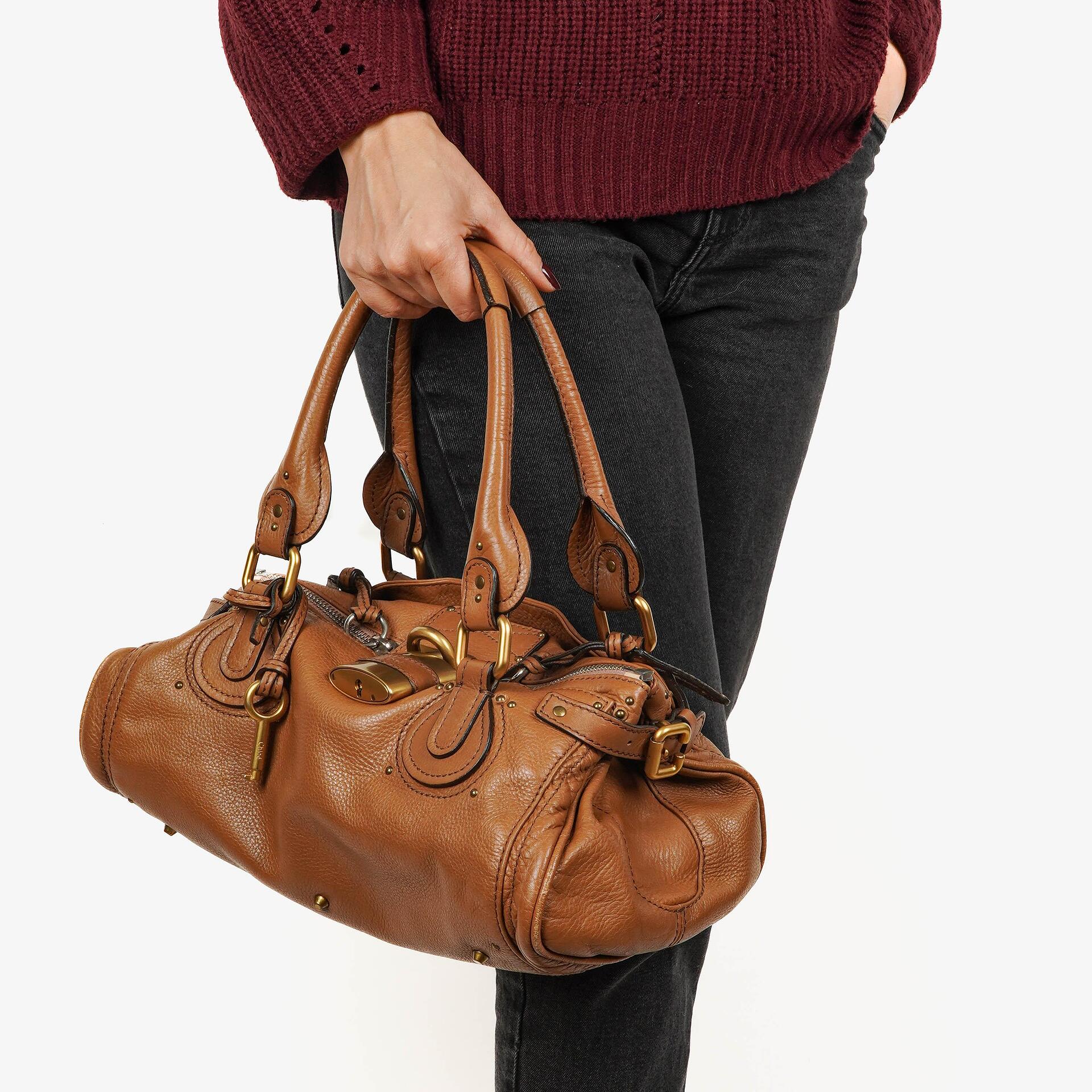 Chloé Paddington Satchel Tasche aus Kalbsleder in Havana
