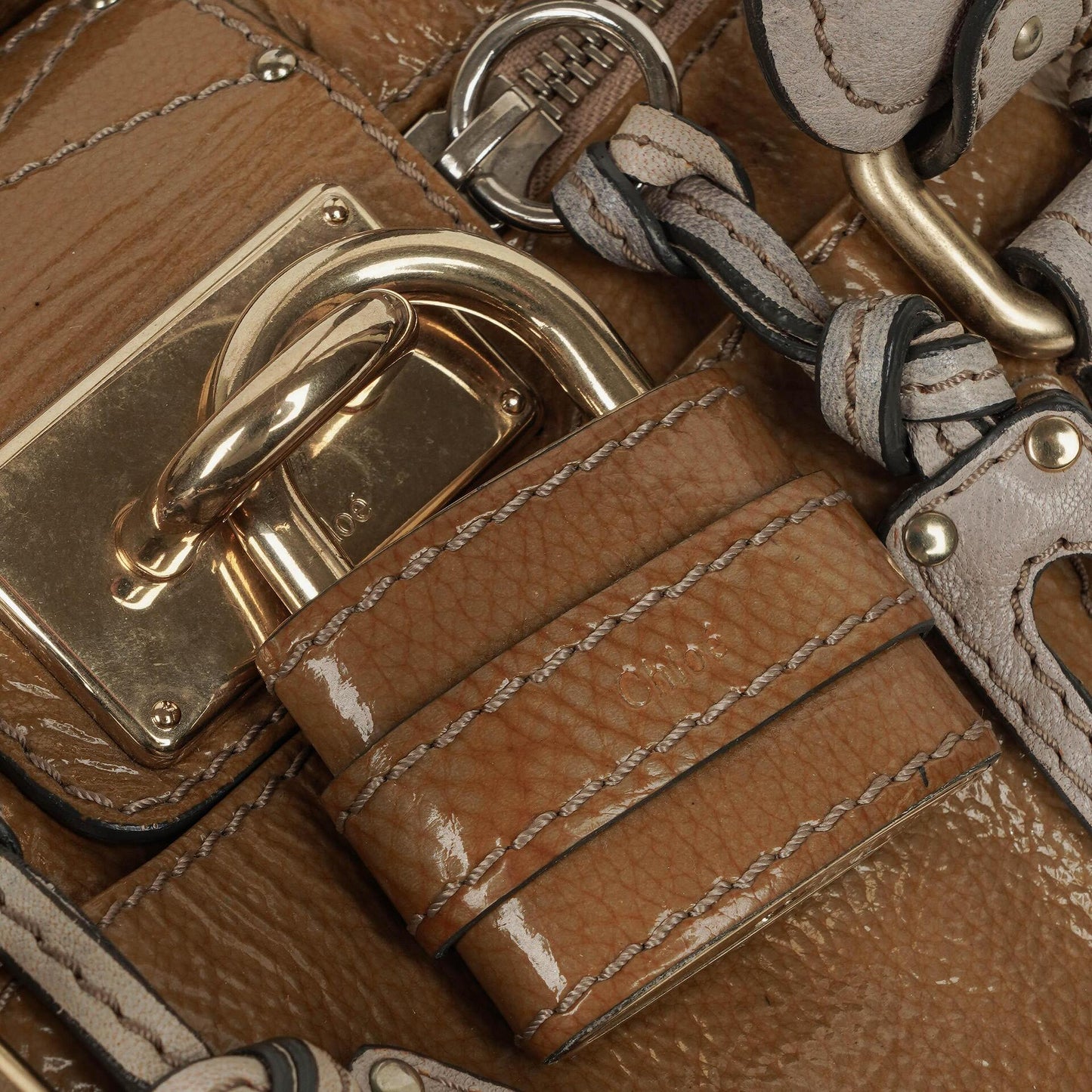 Chloe Paddington Satchel-Tasche aus Lackleder