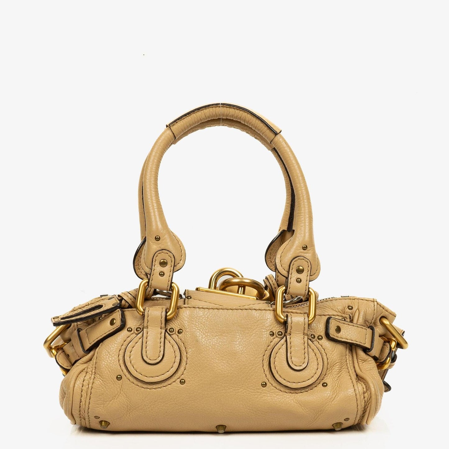 Chloe Paddington Kleine Satchel-Tasche aus beigem Kalbsleder