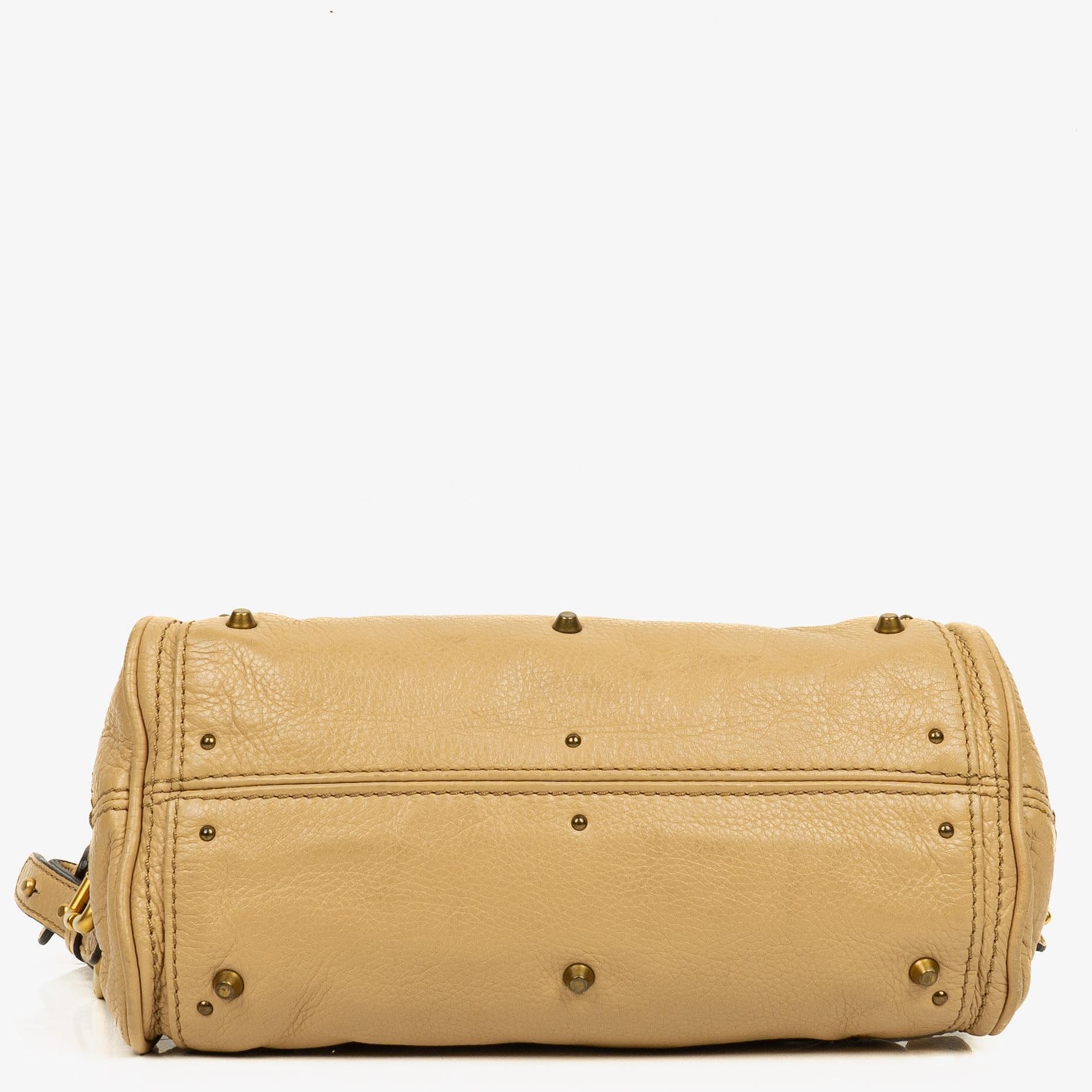 Chloe Paddington Kleine Satchel-Tasche aus beigem Kalbsleder