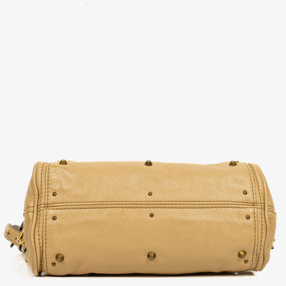 Chloe Paddington Kleine Satchel-Tasche aus beigem Kalbsleder