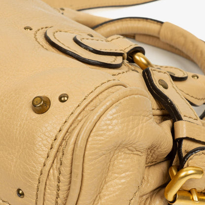 Chloe Paddington Kleine Satchel-Tasche aus beigem Kalbsleder