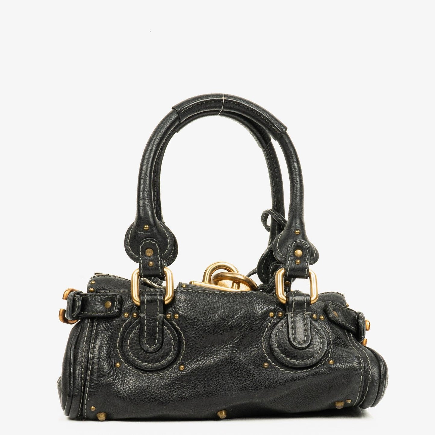 Chloe Paddington Kleine Satchel-Tasche aus schwarzem Kalbsleder