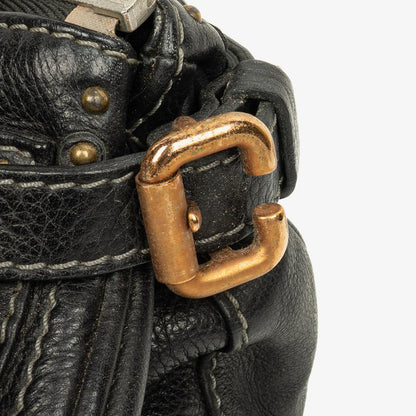 Chloe Paddington Kleine Satchel-Tasche aus schwarzem Kalbsleder