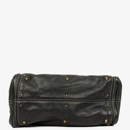 Chloe Paddington Kleine Satchel-Tasche aus schwarzem Kalbsleder